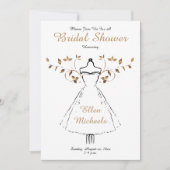 Elegantes Gold Accent Brautparty Einladung (Vorderseite)