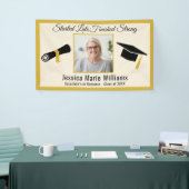 Elegantes Gold Adult Abschluss 2025 Quote Foto Banner (Messeveranstaltung)