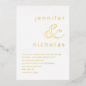 Elegantes Gold Ampersand Black Wedding Folieneinladung (Vorderseite)