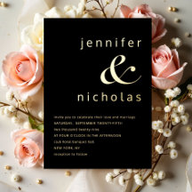Elegantes Gold Ampersand Black Wedding