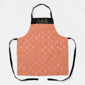 Elegantes Gold Ananas Muster Personalisiert Schürze (Vorderseite)