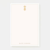Elegantes Gold Ananas Notepad Post-it Klebezettel (Vorderseite)