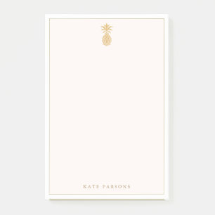 Elegantes Gold Ananas Notepad Post-it Klebezettel