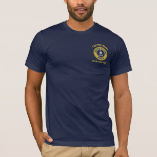 Elegantes Gold Anchor nautische Kapitäne Sommer T-Shirt