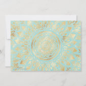 Elegantes Gold Aquamarines Mandala Einladung (Rückseite)