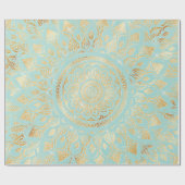 Elegantes Gold Aquamarines Mandala Geschenkpapier (Flach)