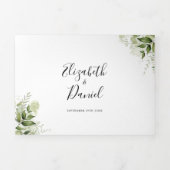 Elegantes Gold Arch Botanische Grüne Foto Hochzeit Dreifach Gefaltete Einladung (Cover)