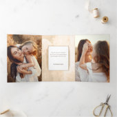 Elegantes Gold Arch Happy Holidays Skript-Foto Dreifach Gefaltete Karte (Innenseite)