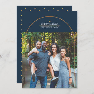 Elegantes Gold Arch Overlay Weihnachts-Liebe-Foto Feiertagskarte