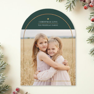 Elegantes Gold Arch Overlay Weihnachts-Liebe-Foto Feiertagskarte