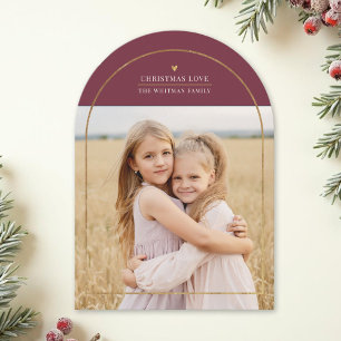 Elegantes Gold Arch Overlay Weihnachts-Liebe-Foto Feiertagskarte