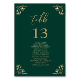 Elegantes Gold Art Deco Hochzeitskizze Tischnummer