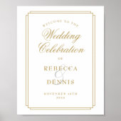 Elegantes Gold Art Deco Poster (Vorne)