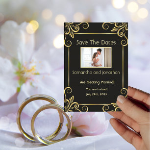 Elegantes Gold Art Deco Vintag Speichern Sie die D Einladung