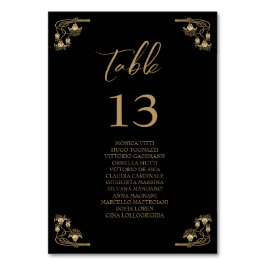 Elegantes Gold Art Decowedding Table Sitchart T Tischnummer