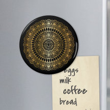 Elegantes Gold auf Black Lotus Henna Mandala