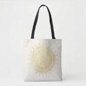 Elegantes Gold auf Cream Floral Henna Mandala Tasche (Vorderseite)