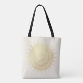 Elegantes Gold auf Cream Floral Henna Mandala Tasche (Rückseite)