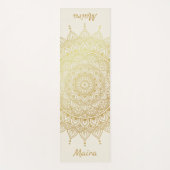 Elegantes Gold auf Cream Floral Henna Mandala Yogamatte (Vorderseite)