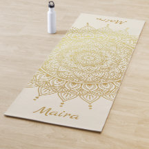 Elegantes Gold auf Cream Floral Henna Mandala
