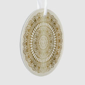 Elegantes Gold auf Cream Lotus Henna Mandala Ornament (Vorderseite)