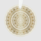 Elegantes Gold auf Cream Lotus Henna Mandala Ornament (Vorderseite)