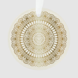 Elegantes Gold auf Cream Lotus Henna Mandala Ornament