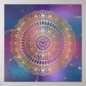Elegantes Gold auf dem hellen Nebula Lotus Henna M Poster (Vorne)