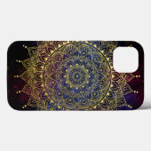 Elegantes Gold auf Dunkelnebel Flora Henna Mandala Case-Mate iPhone Hülle (Rückseite (Horizontal))