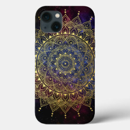 Elegantes Gold auf Dunkelnebel Flora Henna Mandala Case-Mate iPhone Hülle
