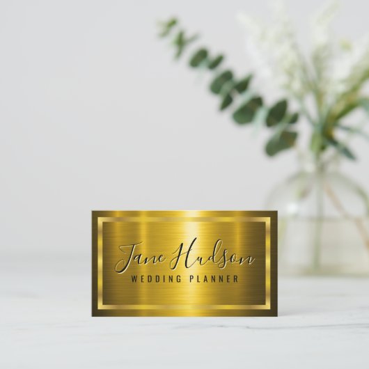 Elegantes Gold auf Gold Business Card 3.5X2.0 Visitenkarte (Stehend Vorderseite)