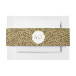 Elegantes Gold auf Gold initialisiert Hochzeit Einladungsbanderole