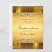 Elegantes Gold auf Gold Quinceanera Einladung (Vorderseite)