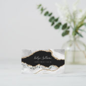 elegantes Gold auf schwarz Visitenkarte (Stehend Vorderseite)