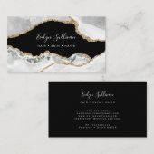 elegantes Gold auf schwarz Visitenkarte (Vorne/Hinten)