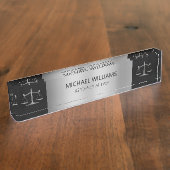 Elegantes Gold auf schwarzen Skala der Rechtsanwäl Namensplakette (Seite)