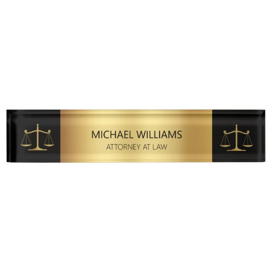 Elegantes Gold auf schwarzen Skala der Rechtsanwäl Namensplakette (Vorderseite)