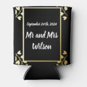 Elegantes Gold auf Schwarzer Hochzeit Dosenkühler (Vorderseite)