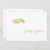 Elegantes Gold auf weiß| personalisierte Hochzeits Einladung (Vorne/Hinten)