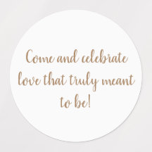 elegantes Gold auf weißen Hochzeitsaufklebern