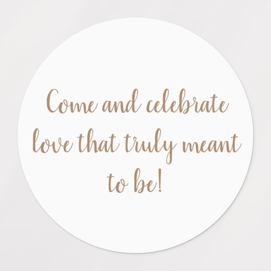 elegantes Gold auf weißen Hochzeitsaufklebern Etiketten (Design 1)