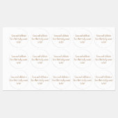 elegantes Gold auf weißen Hochzeitsaufklebern Etiketten (Blatt)