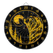 Elegantes Gold Bären Dart Board Geschenk Dartscheibe (vorne)