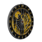 Elegantes Gold Bären Dart Board Geschenk Dartscheibe (Vorderseite Links)