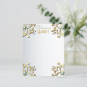 Elegantes Gold Baroque Filigree Border Paper (Stehend Vorderseite)