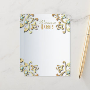 Elegantes Gold Baroque Filigree Border Paper