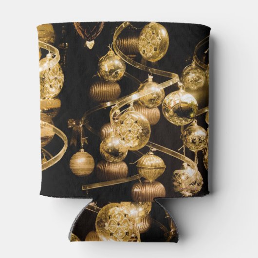 Elegantes Gold Baubles und Spiralmuster Dosenkühler (Rückseite)
