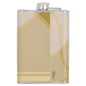 Elegantes Gold Beige Abstraktes Blumenmuster Flachmann (Rückseite)