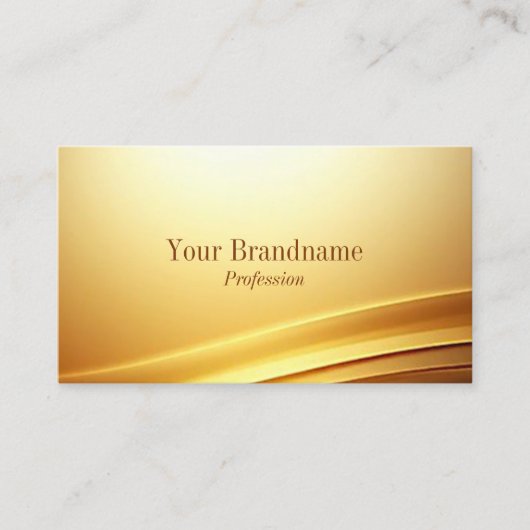 Elegantes Gold Beige Curve Dekor mit QR Code Noble Visitenkarte (Vorderseite)