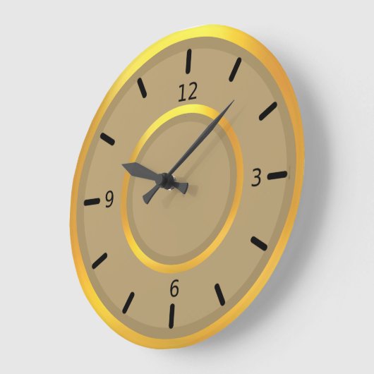 Elegantes Gold & Beige Große Wanduhr (Winkel)